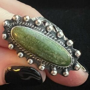 Vintage Sterling silver green turquoise ring